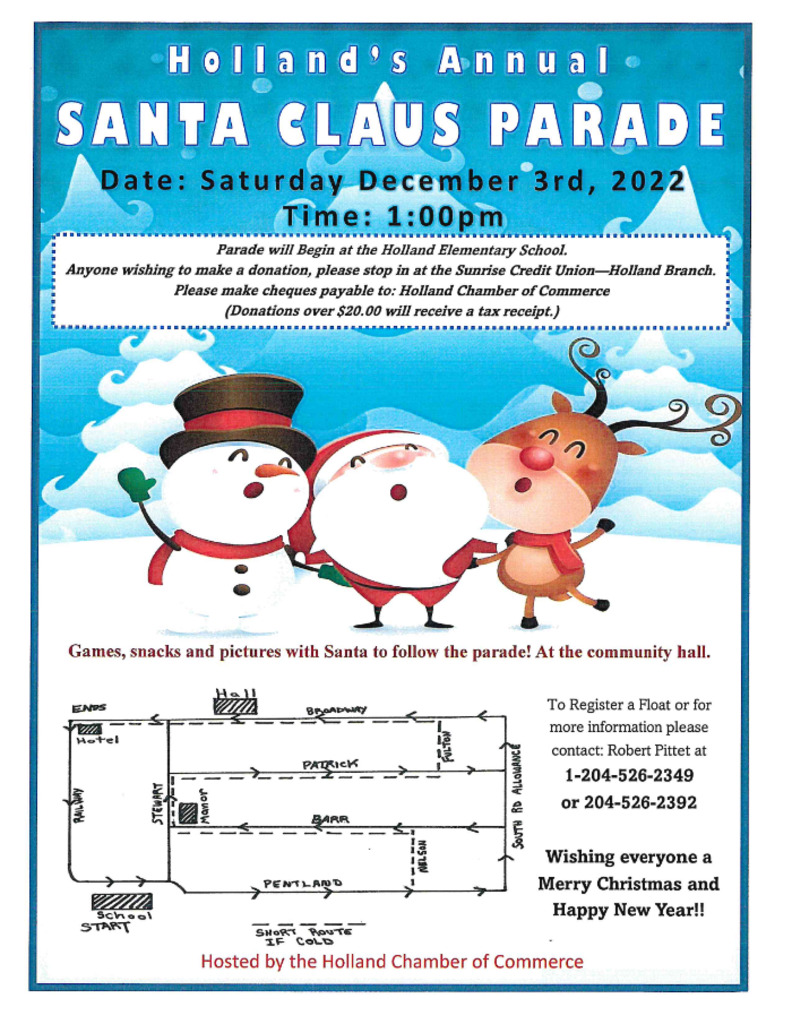 Ecig Canada Zone 2022_Santa_Claus_Parade_Poster Event: Santa Claus Parade - Holland - PembinaValleyOnline.com