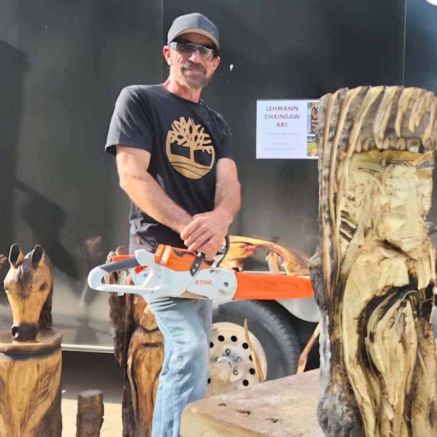Marcel Lehmann shares update on latest chainsaw carving commissions episode artwork